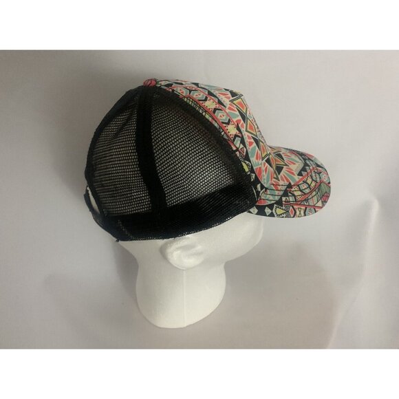 Billabong Aztec Tribal Mesh Snapback Baseball Cap Hat Geometric Vintage - Picture 2 of 4